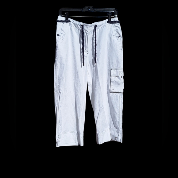 Ralph Lauren 100% Cotton wide leg capris ankle crop pants sailor cargo utility - Picture 1 of 15